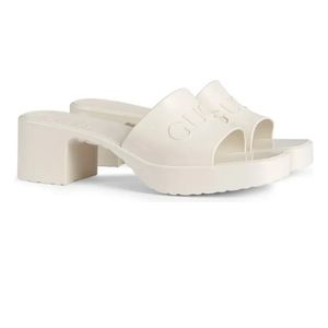 Rubber Logo platform slide sandal